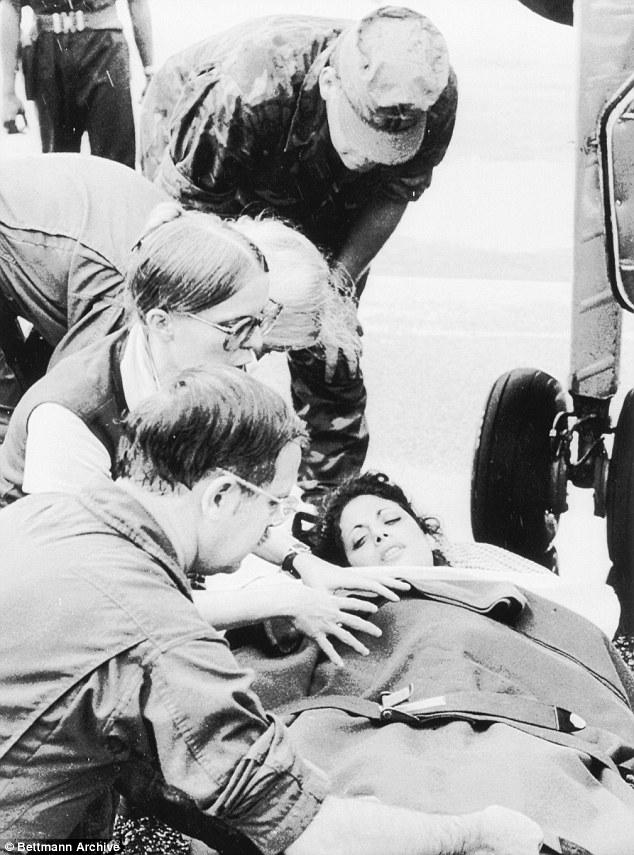 Jackie Speier, then a legislative counsel for Congressman Leo Ryan was shot five times and had to wait 22 hours for help after People's Temple founder Jim Jones ordered an ambush of her traveling party 