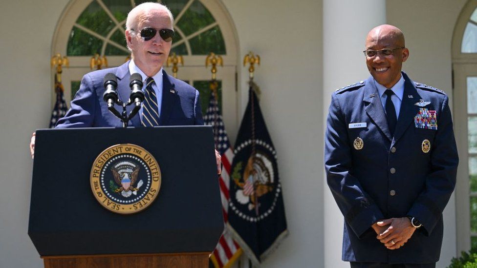 President Joe Biden and Gen Charles Brown