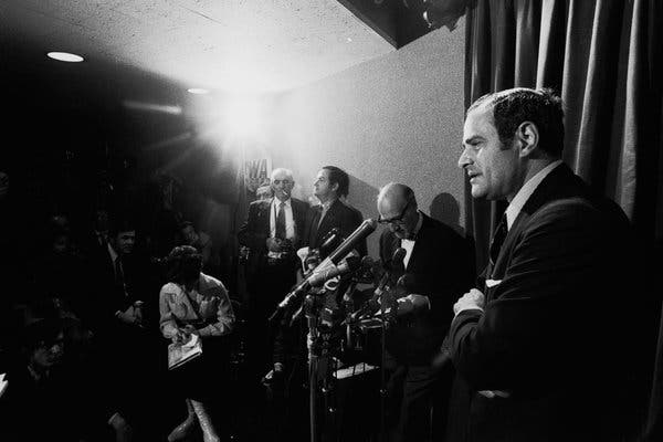 Arthur Ochs Sulzberger, then the publisher of The New York Times, answered questions about the Pentagon Papers in 1971.