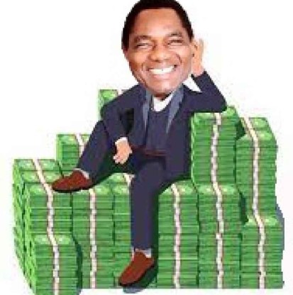 A person sitting on a pile of money
Description automatically generated