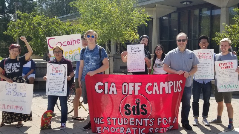 Activists on the University of Illinois at Chicago campus push to stop CIA recruiting.