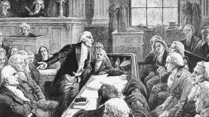 he courtroom during Burr's treason trial. (Credit: Bettmann/Getty Images)