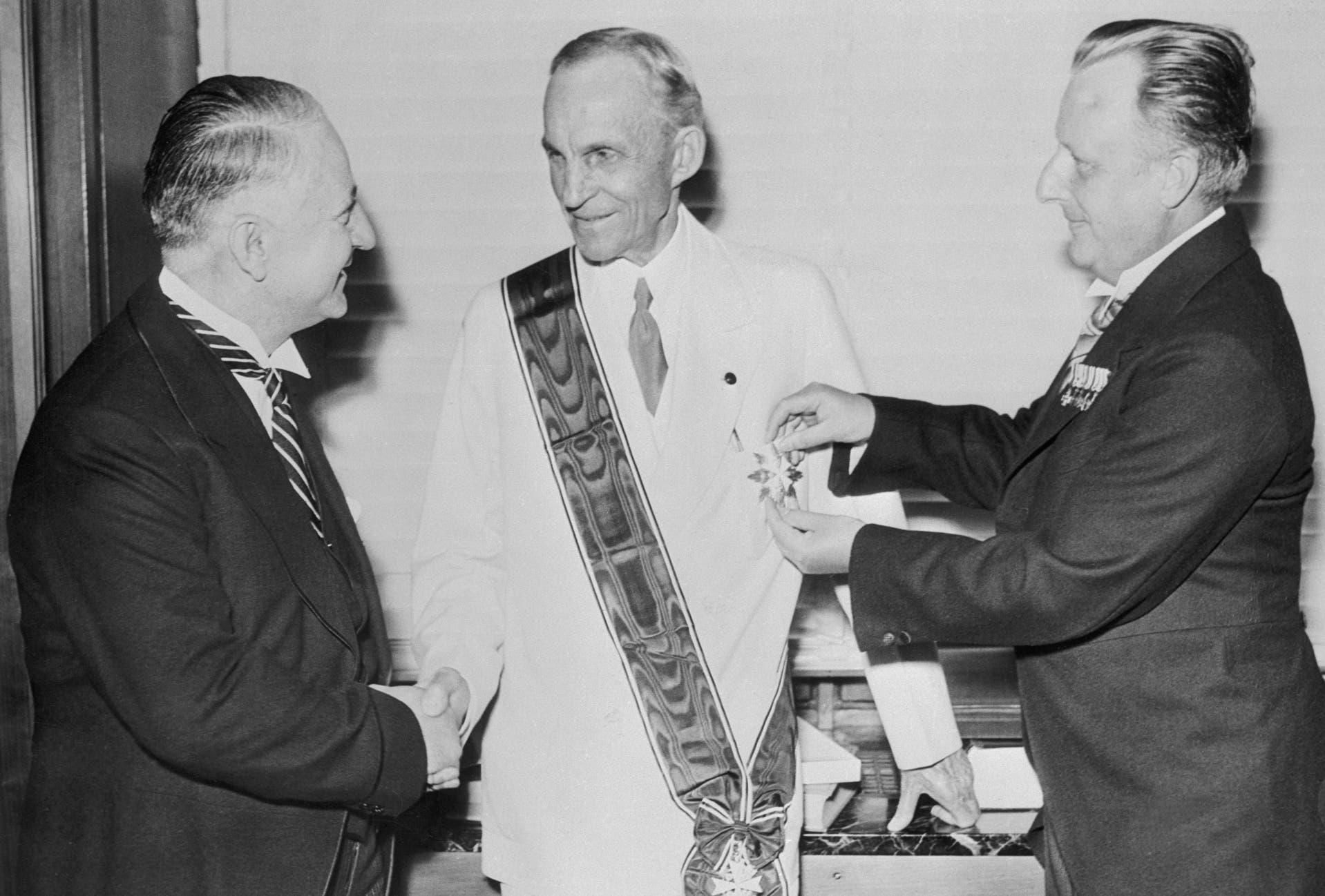Henry Ford receives the Grand Cross of the German Eagle, highest Nazi award to a foreigner