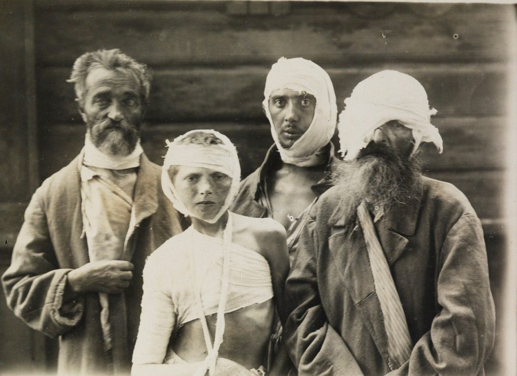 The victims of a pogrom in Khodorkiv, committed by the Directorate of Ukraine in 1919. From The Pritzker Family National Photography Collection, The National Library of Israel