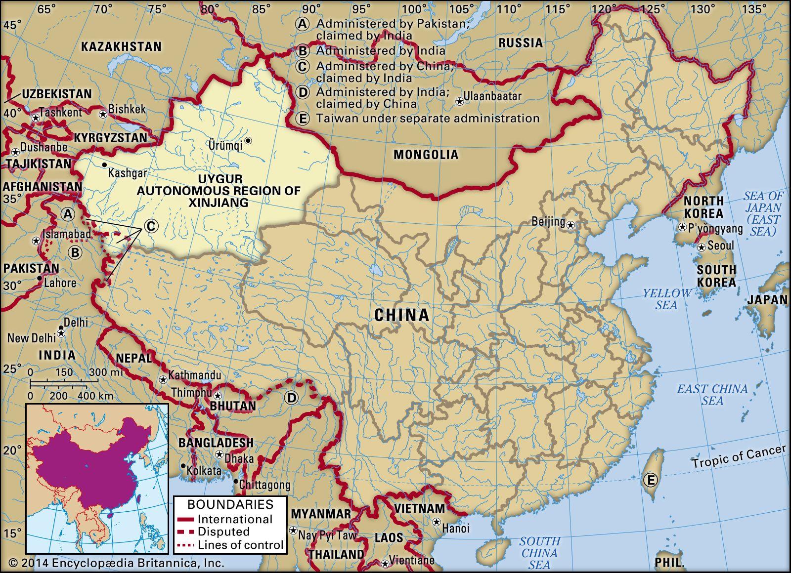 A map of china with red borders
Description automatically generated