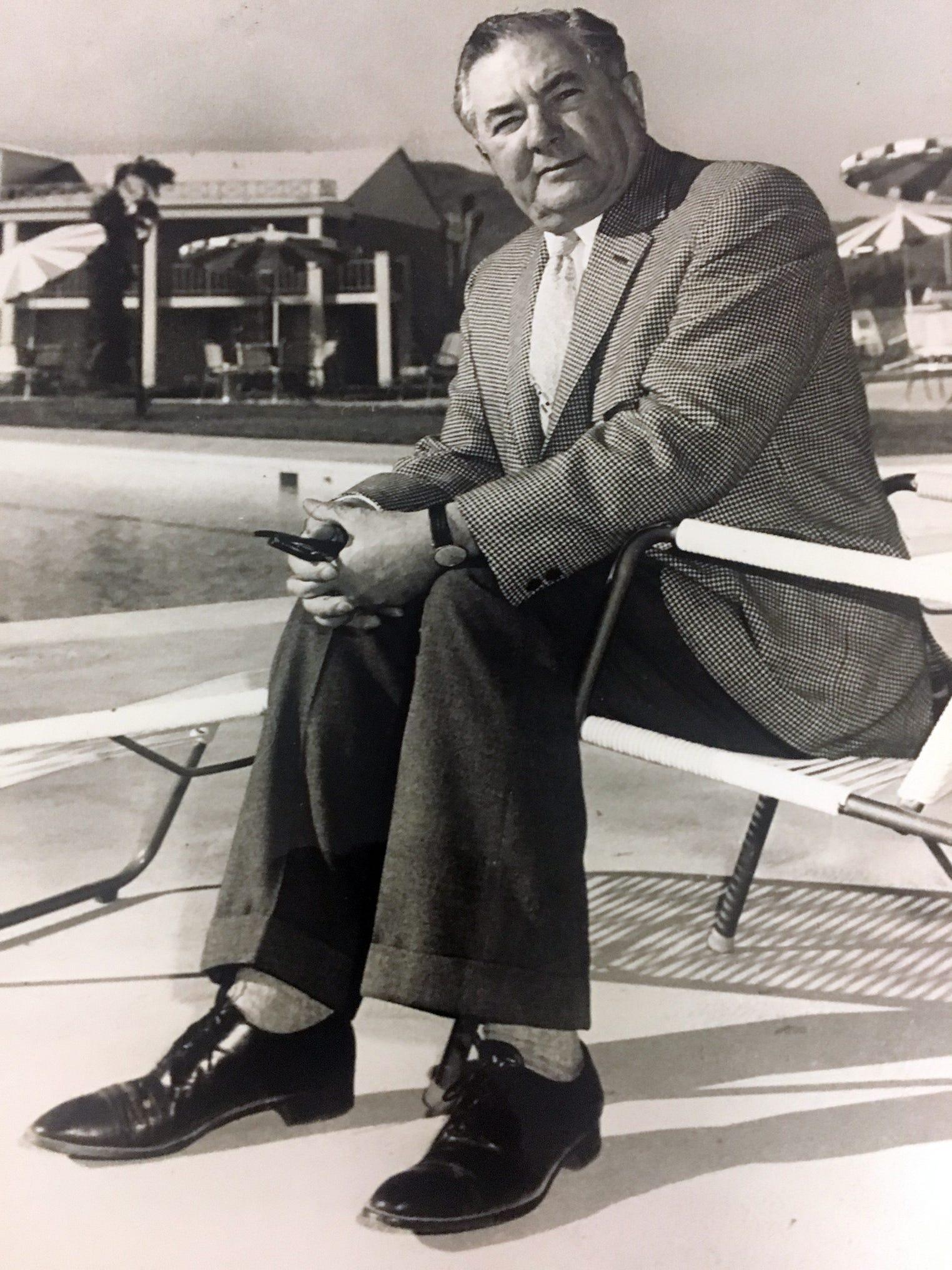 Peter Licavoli Sr. at a Tucson motel. Year unknown.