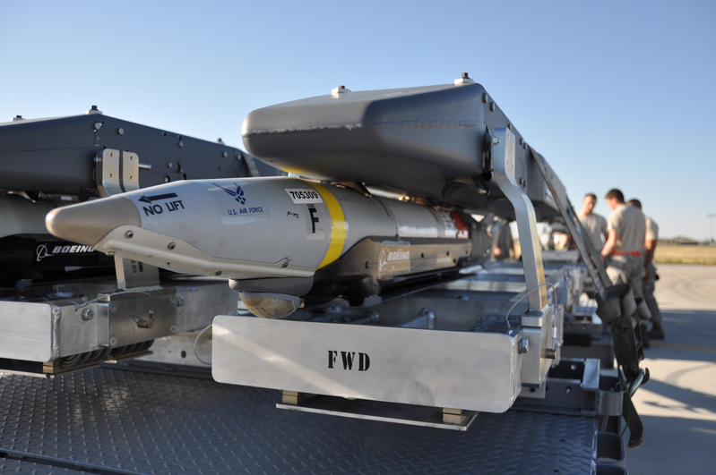 A close-up of a missile
Description automatically generated