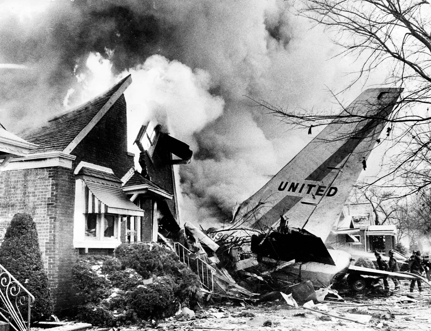 A United Airlines 737 crashed into houses at 3722 W. 70th Place near Midway on Dec. 8, 1972, killing 45 people, including two people in the house.