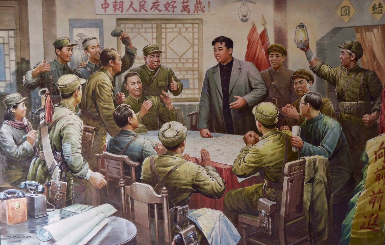 A painting of a person in a meeting with a group of people

Description automatically generated