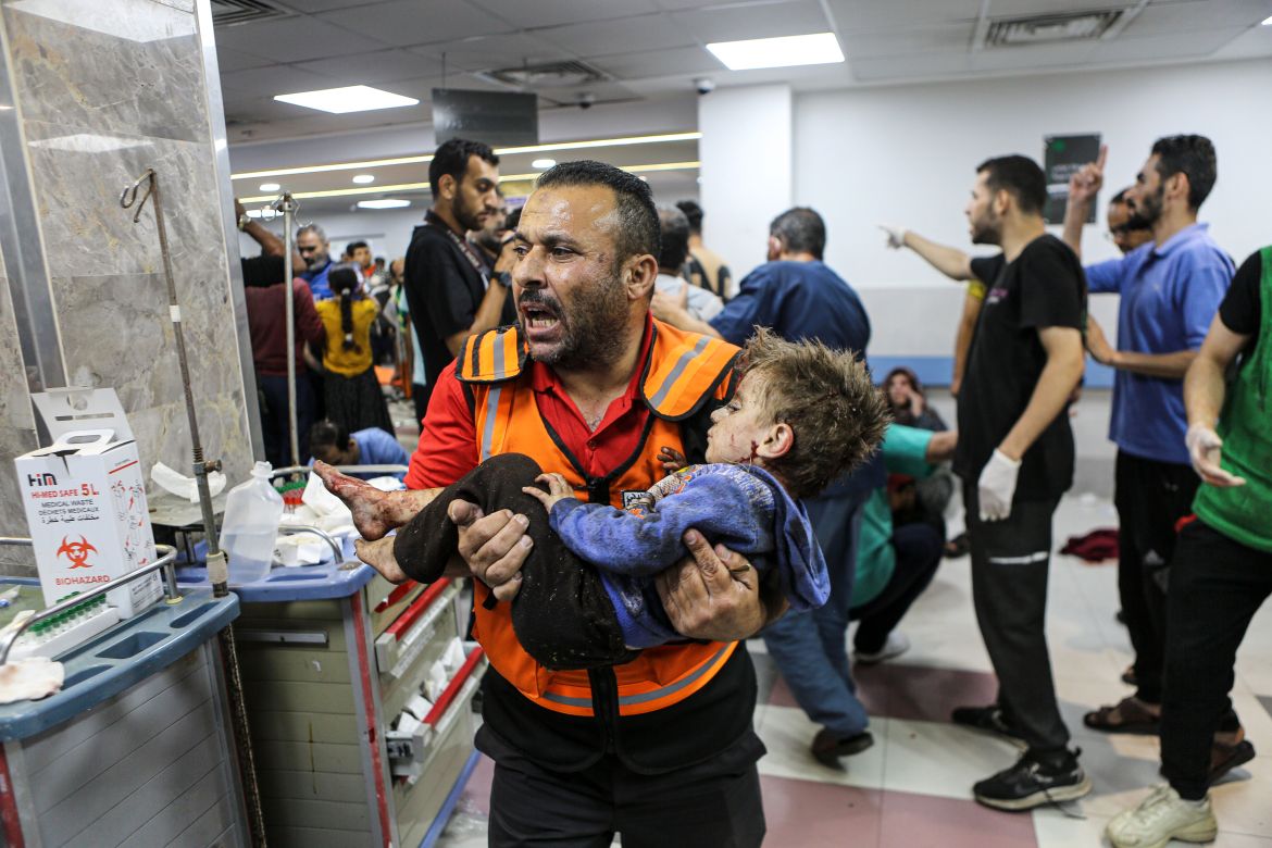 Aftermath of deadly Israeli air raid on al-Ahli Arab Hospital