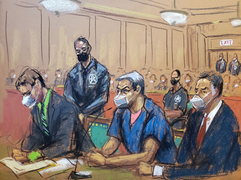 A drawing of several men wearing masks

Description automatically generated