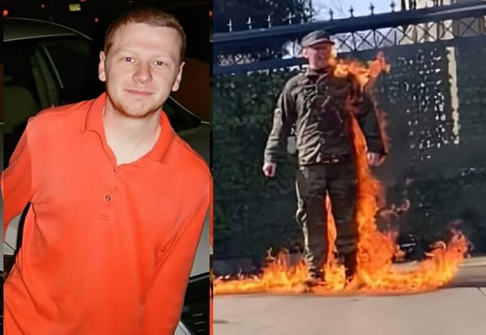 A person standing on fire

Description automatically generated