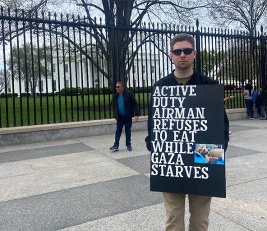 Active Duty Air Force Airman on White House Hunger Strike for Starving Children of Gaza