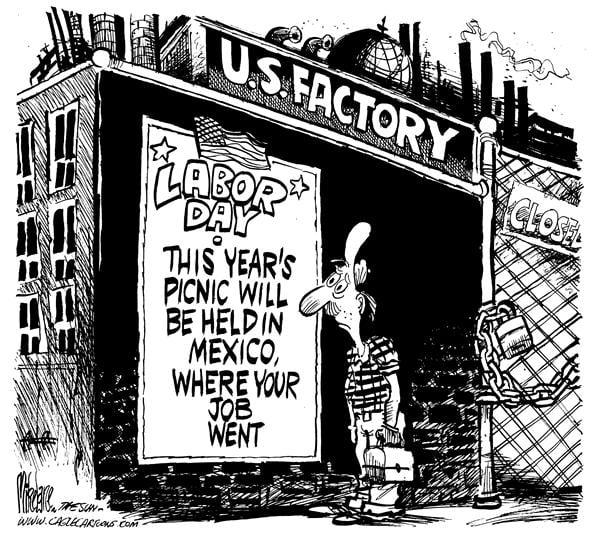 A cartoon of a person standing in front of a factory

Description automatically generated