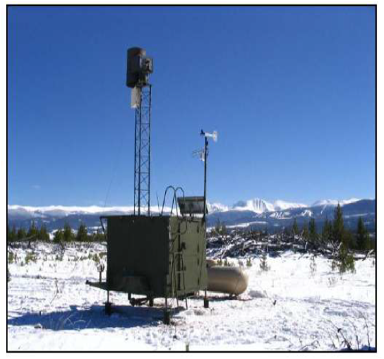 A weather station in the snow

Description automatically generated