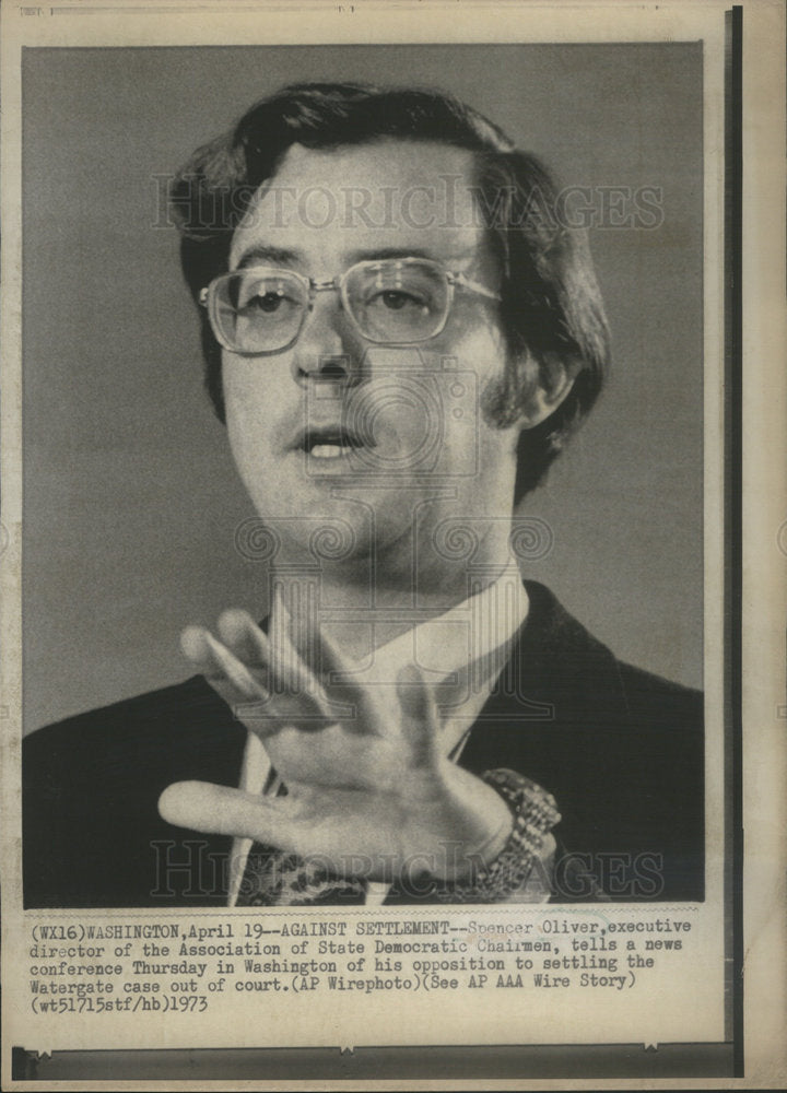1973 Press Photo Spencer Oliver Democratic Party Chairman - Historic Images