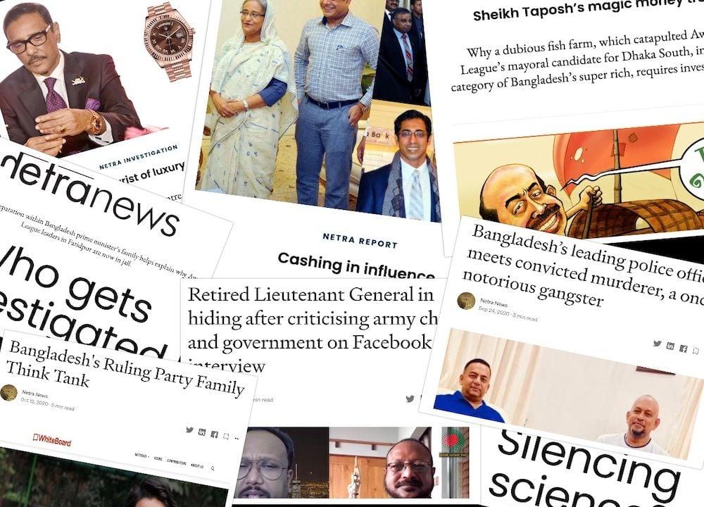 A collage of newspapers and a person
Description automatically generated