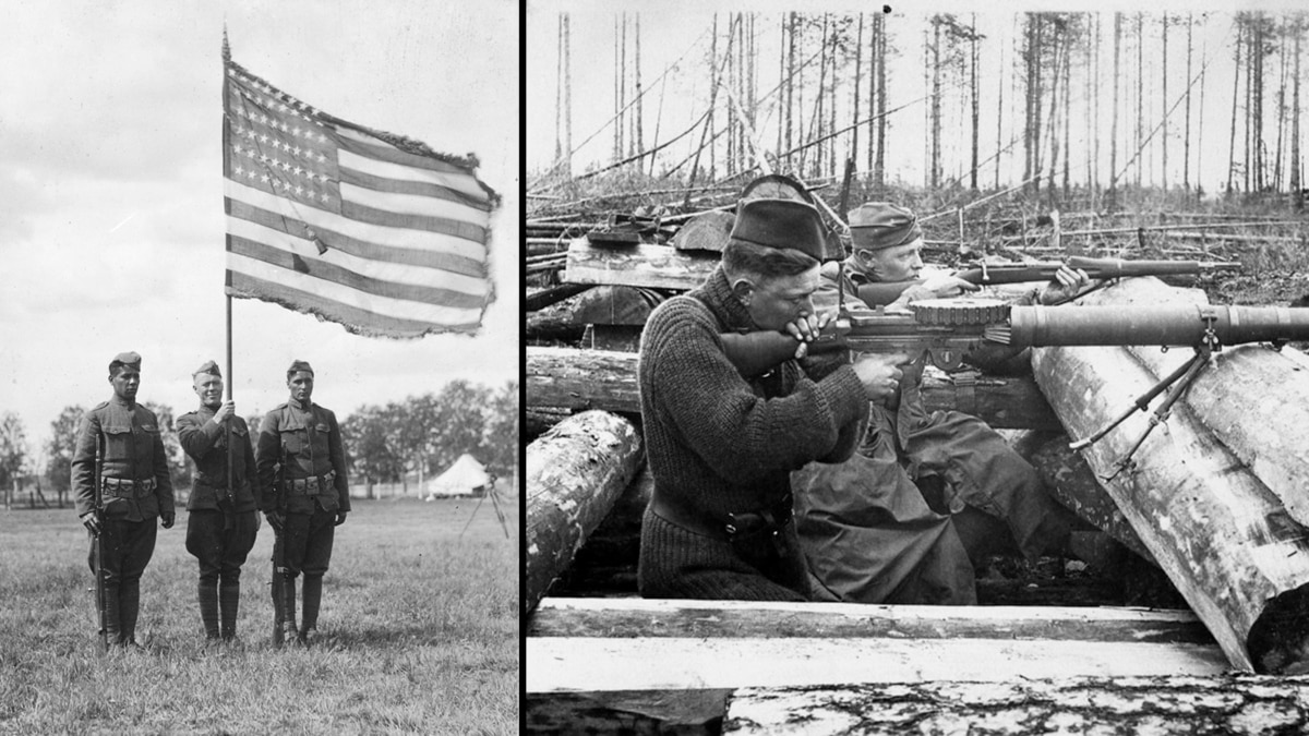 A collage of soldiers holding an object

Description automatically generated
