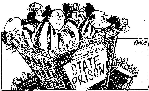 A cartoon of a state prison

Description automatically generated