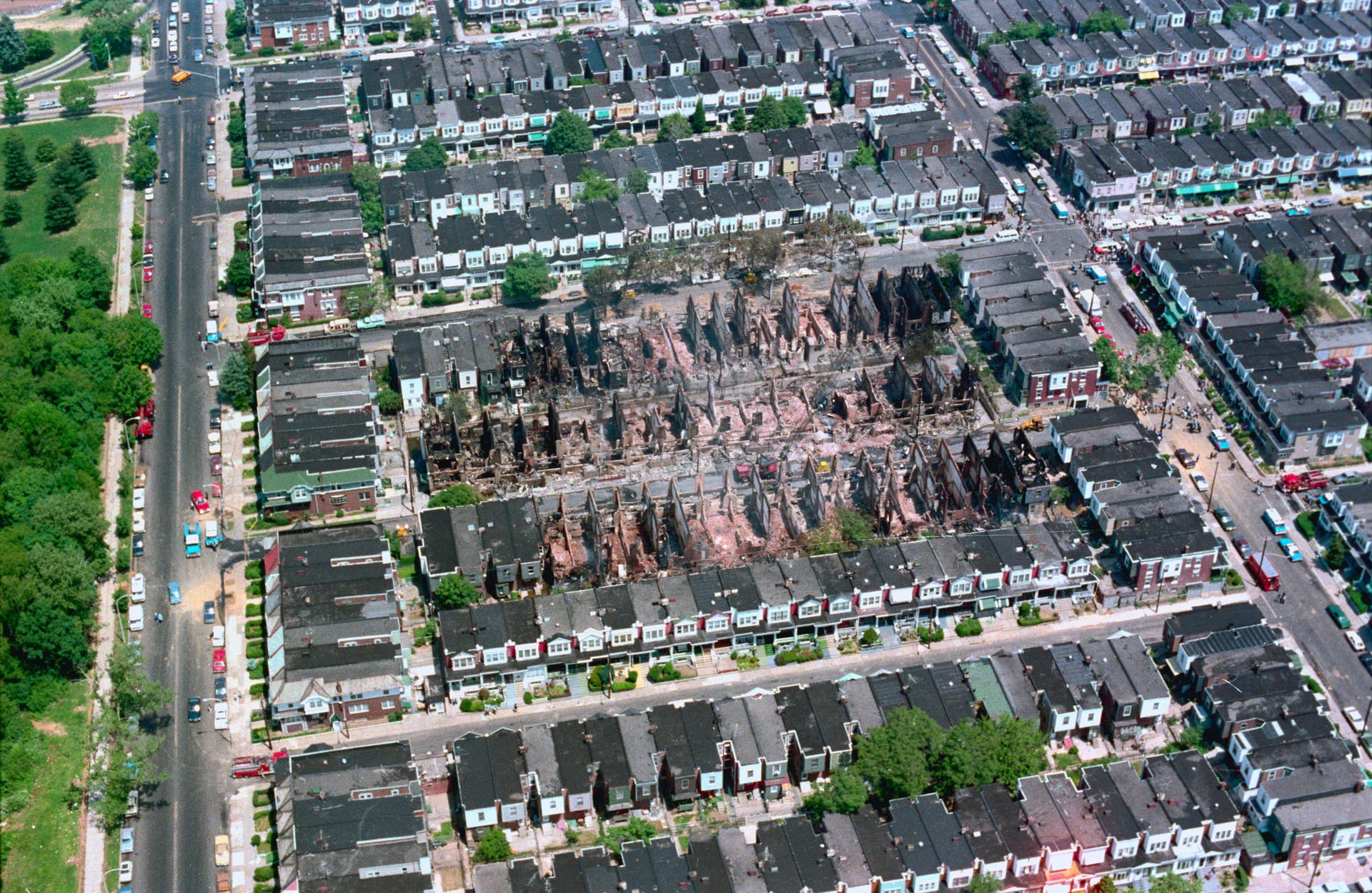 An aerial view of a neighborhood

Description automatically generated
