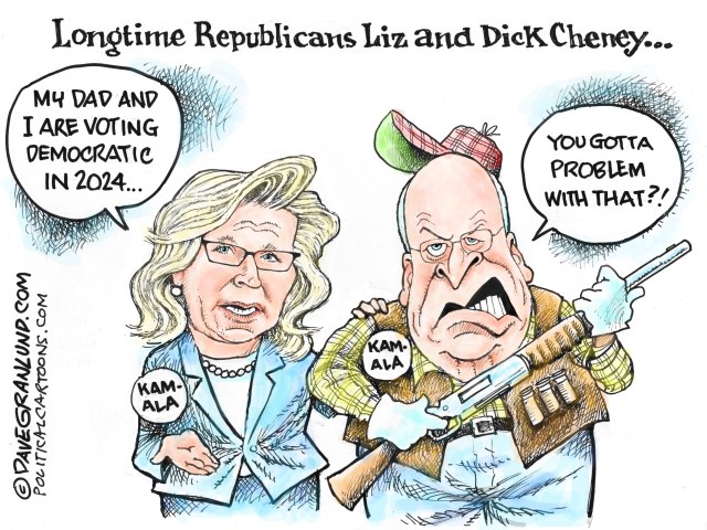 Cartoonist'ts take: 'Liz and Dick Cheney for Kamala Harris.' – Daily Freeman