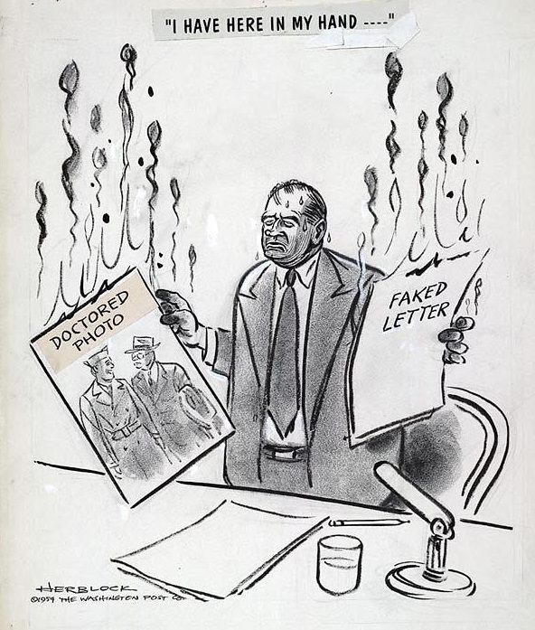 A cartoon of a person holding a sign Description automatically generated