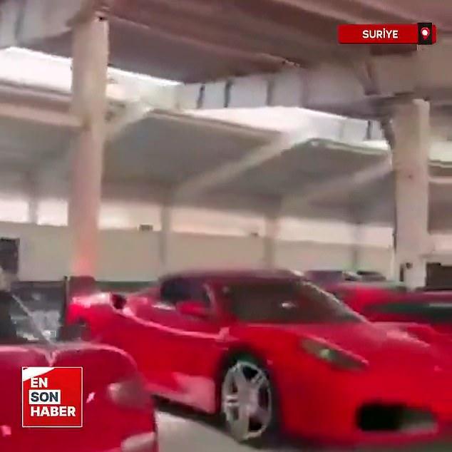 One of the supercars parked in al-Assad's garage that has now been seized by opposition fighters who have taken Damascus