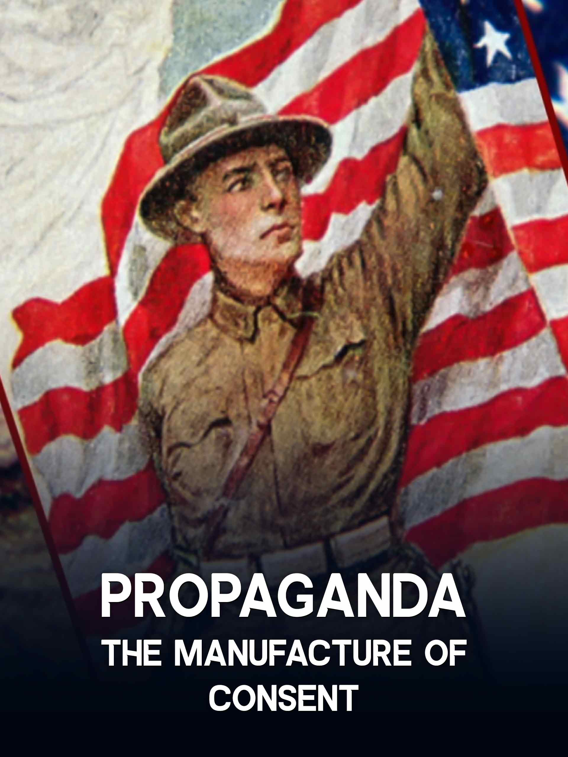 A poster of a person holding a flag

Description automatically generated
