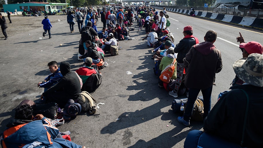 Migrants sitting