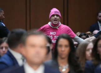 Senate Intelligence Committee Hearing Turns Ugly with McCarthy-Style Lies About CODEPINK: Women for Peace A person in a pink shirt AI-generated content may be incorrect.