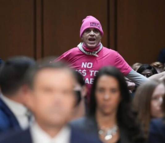 Senate Intelligence Committee Hearing Turns Ugly with McCarthy-Style Lies About CODEPINK: Women for Peace A person in a pink shirt AI-generated content may be incorrect.