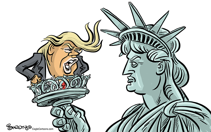 Cartoon a cartoon of a person holding a statue of liberty

AI-generated content may be incorrect.