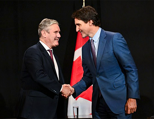 Trudeau Recalls Colonial History in Last Hurrah Effort to Support War in Ukraine with British Prime Minister