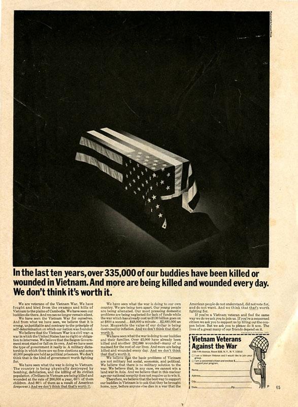 A newspaper ad with a coffin

Description automatically generated