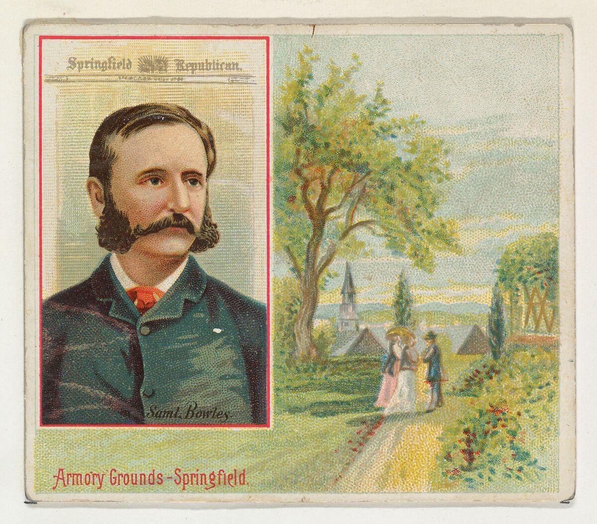 Samuel Bowles, Springfield Republican, from the American Editors series (N35) for Allen & Ginter Cigarettes, Issued by Allen & Ginter (American, Richmond, Virginia), Commercial color lithograph