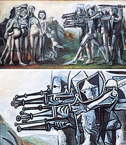A collage of a painting of a group of people

Description automatically generated