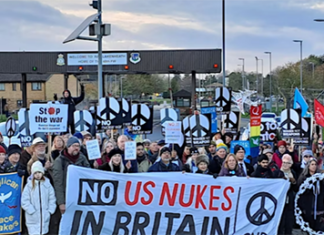 UK Activists Challenge Return of U.S. Nuclear Weapons with Two-Week Encampment at Royal Air Force Base Lakenheath
