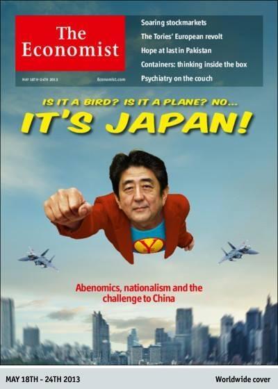 A person flying in the air with a super hero on the cover of a magazine
Description automatically generated