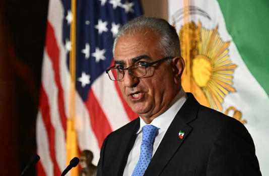 Reza Pahlavi, activist, advocate and oldest son of the last Shah of Iran, speaks at the Richard Nixon Presidential Library and Museum in Yorba Linda, California, on October 22, 2024. 