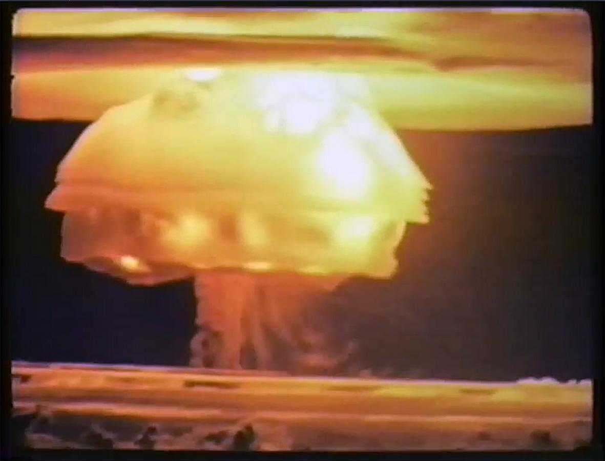 Frame from "Commander's Report, Operation Castle" film