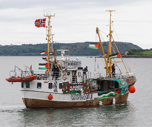 Gaza Flotilla Ship “Handala” Sails to Challenge Israeli Genocide of Palestinians in Gaza
