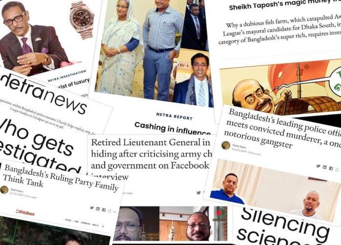 A collage of newspapers and a person Description automatically generated