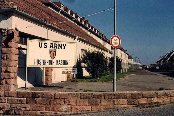 This may contain: the u s army museum in washington, d c is pictured on this street corner