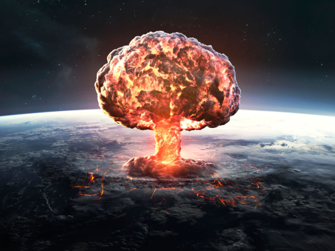 A nuclear explosion in space
AI-generated content may be incorrect.