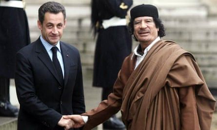 Nicolas Sarkozy goes on trial accused of receiving illegal funding from Gaddafi | France | The Guardian