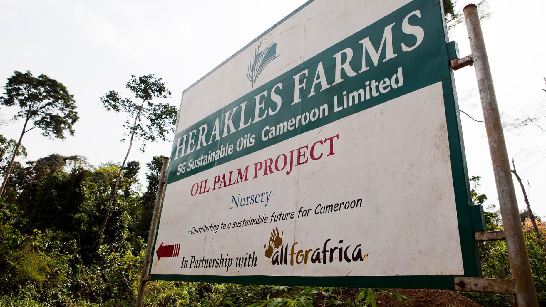Herakles Farms sign in Cameroon.