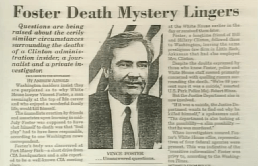 Vince Foster Newspaper Article