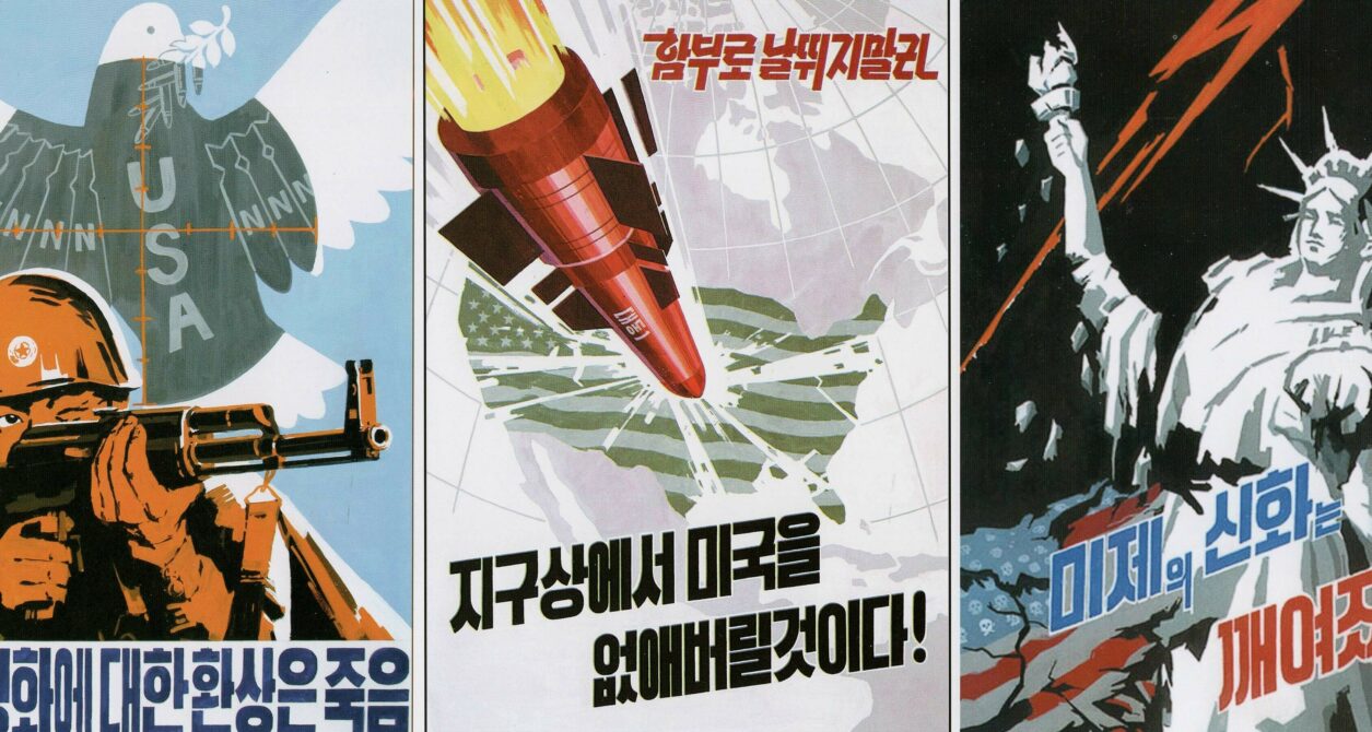 A collage of posters with a person holding an object

AI-generated content may be incorrect.