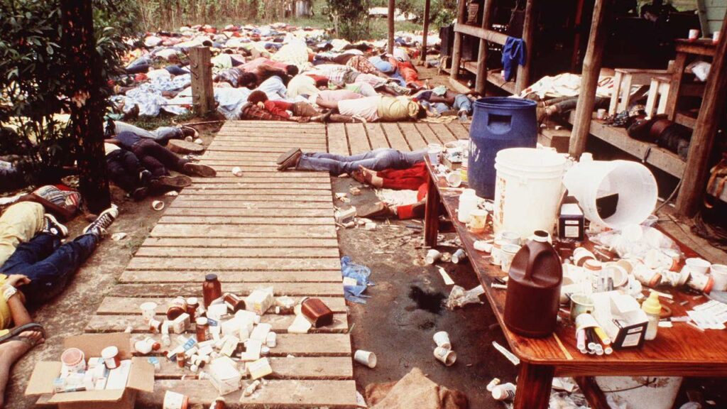 Bodies strewn around the Jonestown Commune in Jonestown.