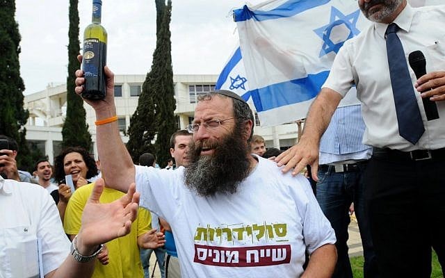 Baruch Marzel at a counter-rally protesting the commemoration of Palestinian Nakba Day at Tel Aviv University in May (photo credit: Yossi Zeliger/Flash90)